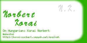 norbert korai business card